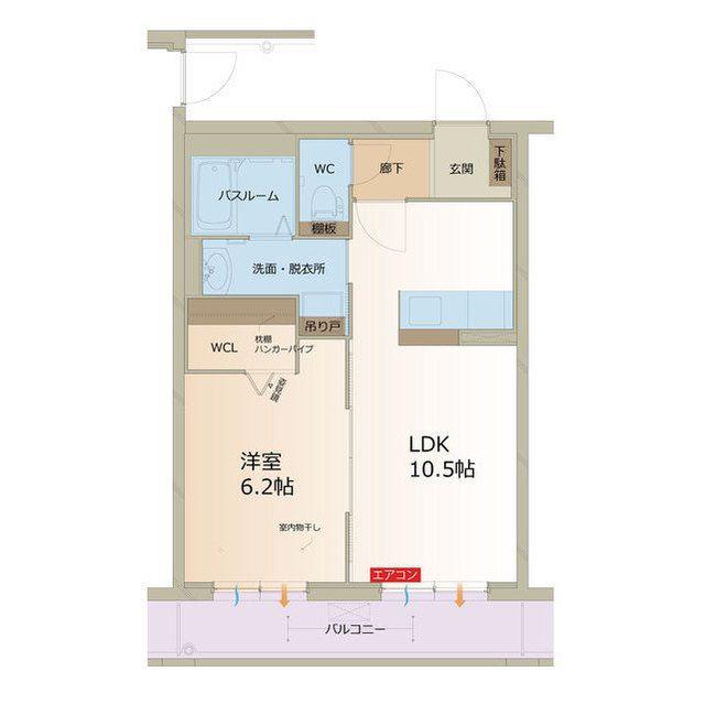 リーフ ニシヤマ(1LDK/2階)の間取り写真