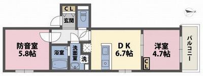 OAKS江古田ラシクラス(2DK/2階)の間取り写真