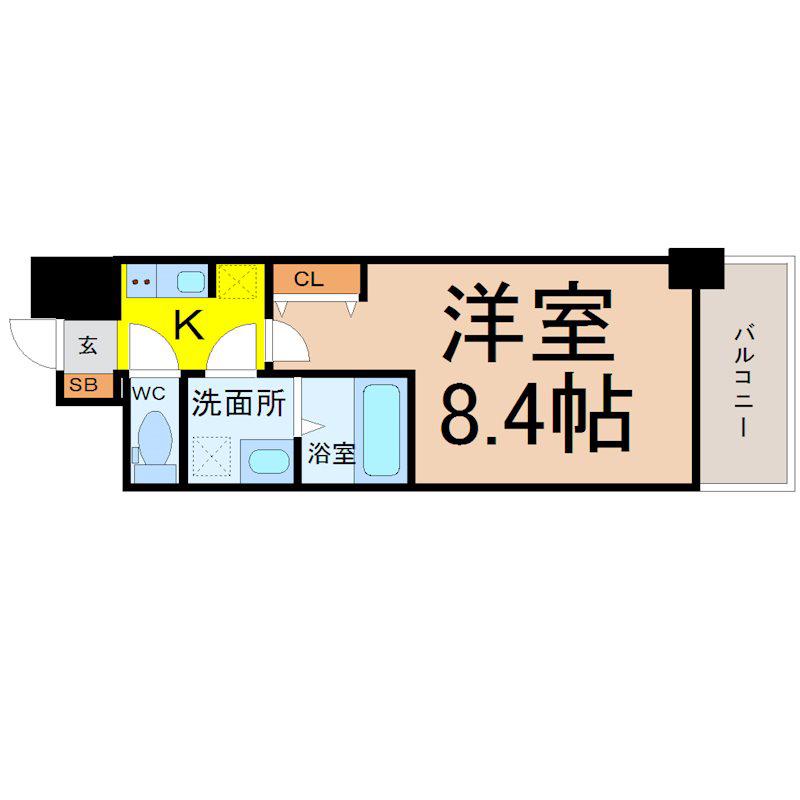 S-RESIDENCE山王(1K/5階)の間取り写真