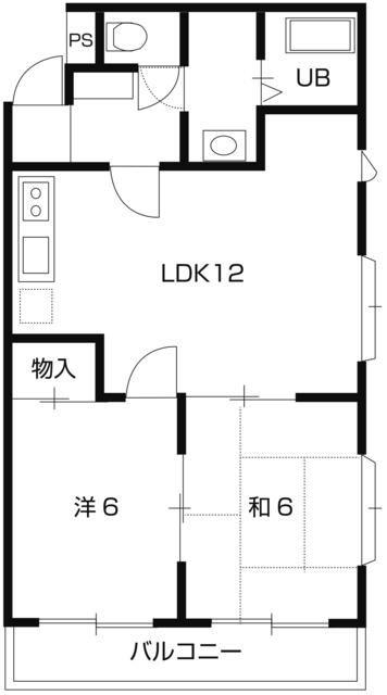 みのが丘アベニュー(2LDK/3階)の間取り写真
