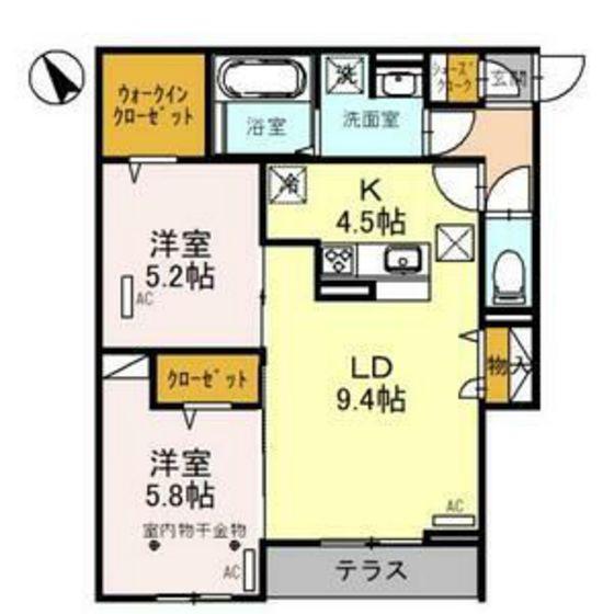 CLASSEUM連坊I(2LDK/3階)の間取り写真