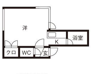 白石本通クラブハウス(1K/1階)の間取り写真