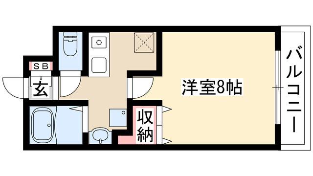 キャノンピア鶴舞(1K/3階)の間取り写真