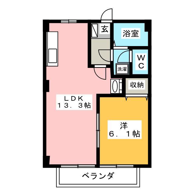 メゾン須賀II(1LDK/2階)の間取り写真