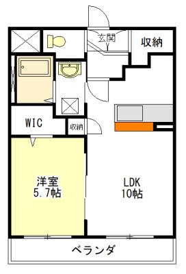 ソレイユロワイヤル(1LDK/2階)の間取り写真