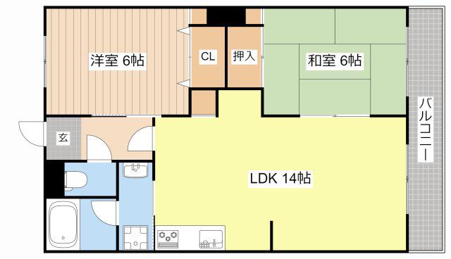 SAN DWELL(2LDK/5階)の間取り写真