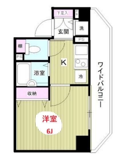 スカイコートヌーベル大森(1K/4階)の間取り写真