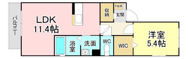 プラム原町A(1LDK/2階)の間取り写真