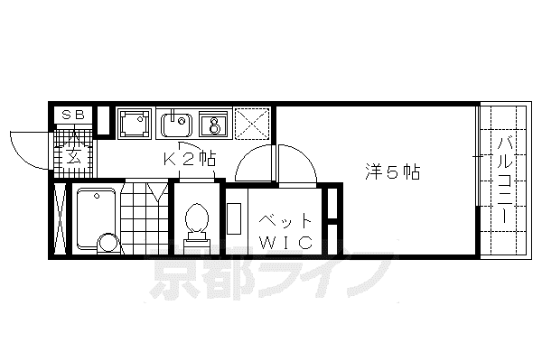 レオパレスTYK壬生(1K/2階)の間取り写真