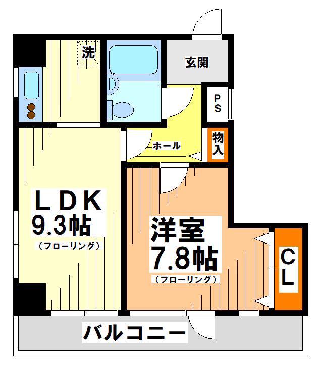 メゾンクレール(1LDK/6階)の間取り写真