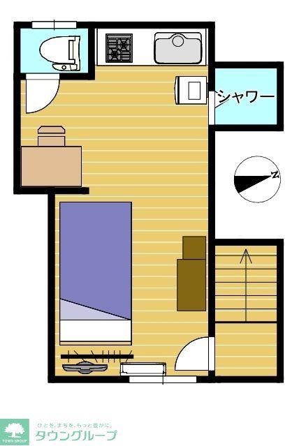 日欧アパートメント(ワンルーム/2階)の間取り写真