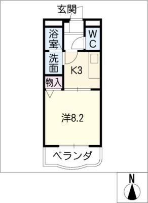 クレールさぎ山(1K/3階)の間取り写真