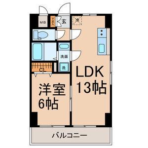 プリミエール平和(1LDK/3階)の間取り写真