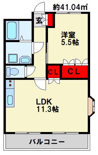 グランチェスタ・HIYORI(1LDK/2階)の間取り写真