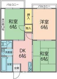 ラフィーネ刀根山(3DK/1階)の間取り写真