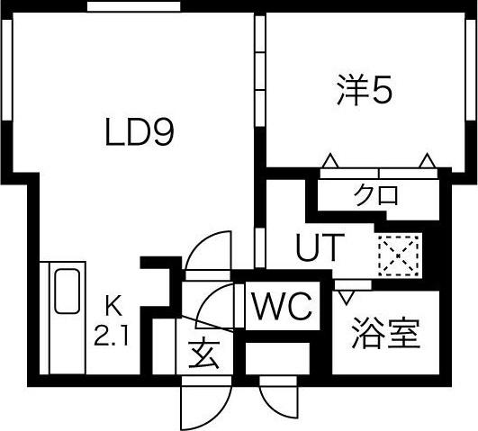 セレナーデ北円山(1LDK/4階)の間取り写真