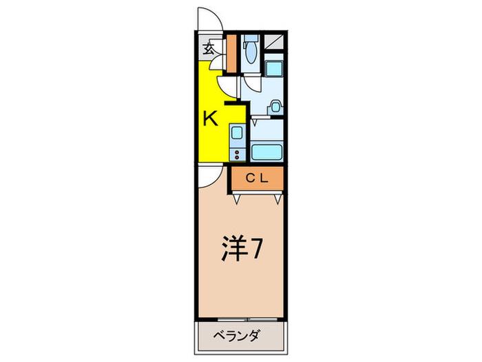 MORES VILLA 上ヶ原(1K/2階)の間取り写真
