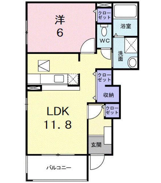 コリーヌ(1LDK/1階)の間取り写真