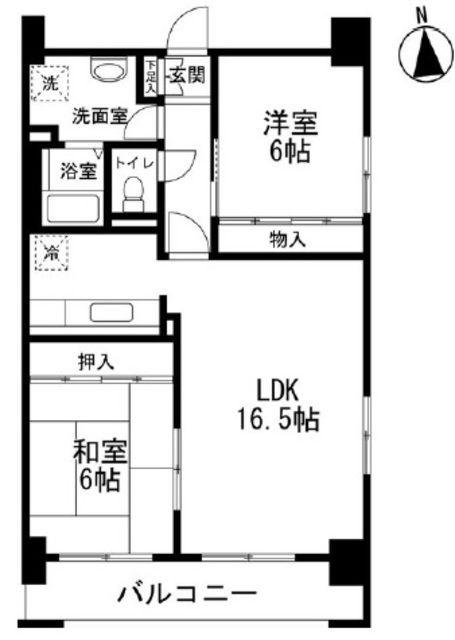 ソル・ビエント(2LDK/4階)の間取り写真