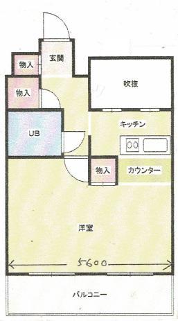サンコーロイヤル(ワンルーム/4階)の間取り写真