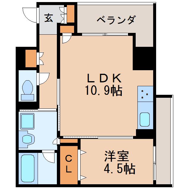 プレサンスジェネ新栄町駅前 葵(1LDK/8階)の間取り写真