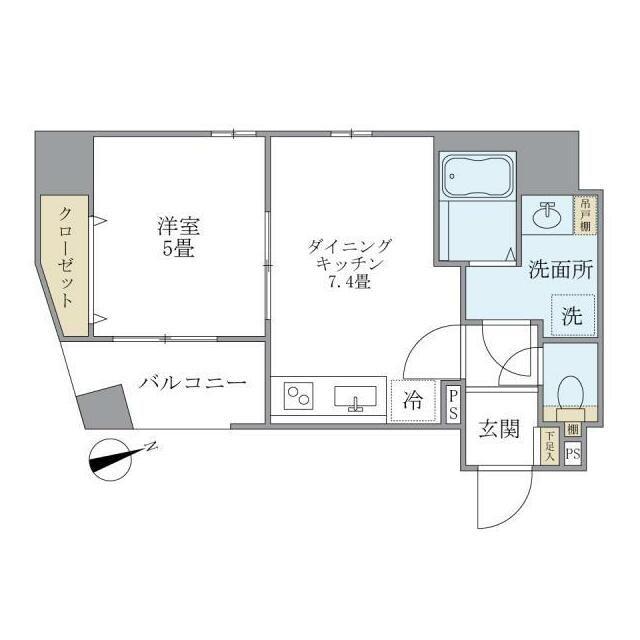 KDXレジデンス元浅草(1DK/6階)の間取り写真