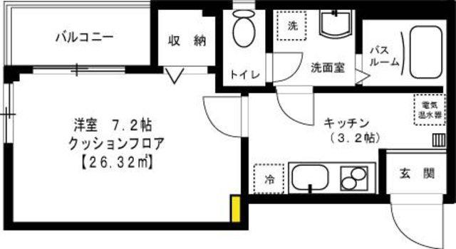 カーサ山喜(1K/2階)の間取り写真