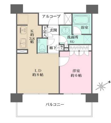 BELISTA目黒不動前(1LDK/3階)の間取り写真