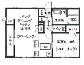 へーベルメゾン代々木上原(1LDK/1階)の間取り写真