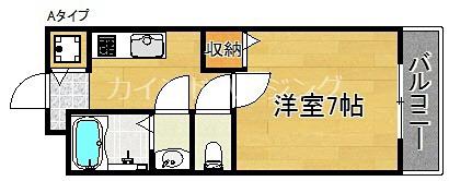 ペアコート泉佐野A・B(1K/2階)の間取り写真