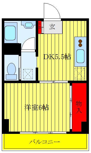 英マンション(1DK/1階)の間取り写真