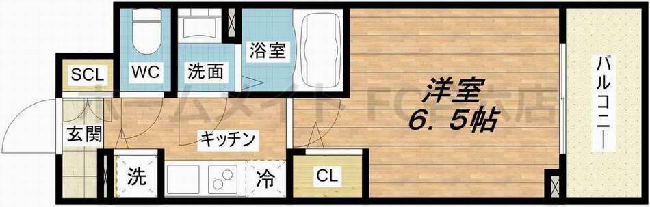 アドバンス大阪バレンシア(1K/3階)の間取り写真