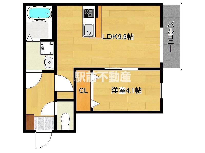 ゲート名島(1LDK/2階)の間取り写真