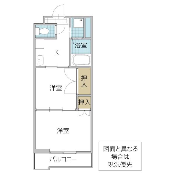 栄國マンション(2K/2階)の間取り写真
