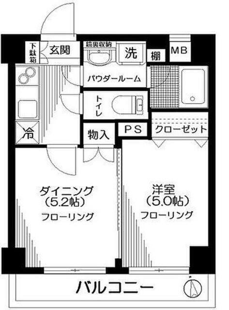 日神デュオステージ大森(1DK/4階)の間取り写真