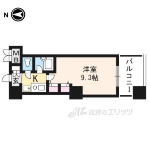 デリード&サンヴェール桂川東(1K/3階)の間取り写真