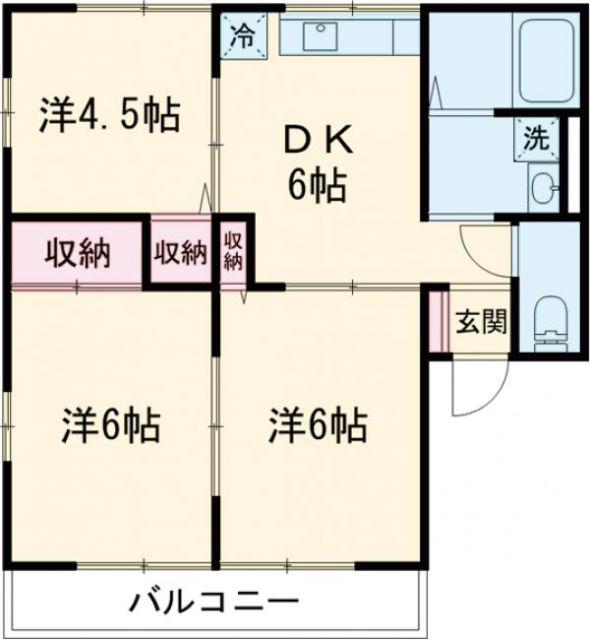 アルペジオD(3DK/2階)の間取り写真