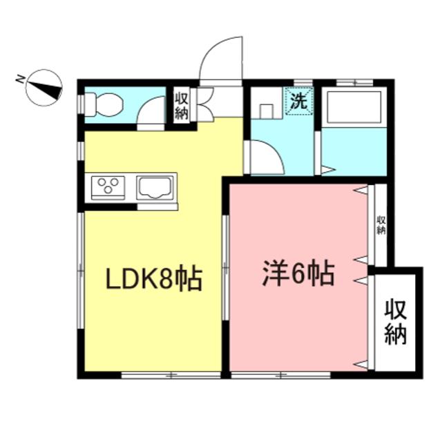 ヒロタハイツ(1LDK/2階)の間取り写真