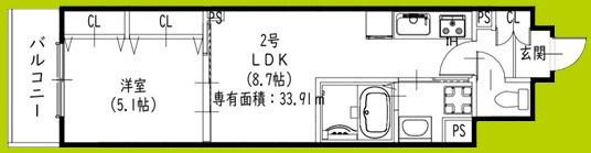 ラモーナ倉治(1LDK/3階)の間取り写真