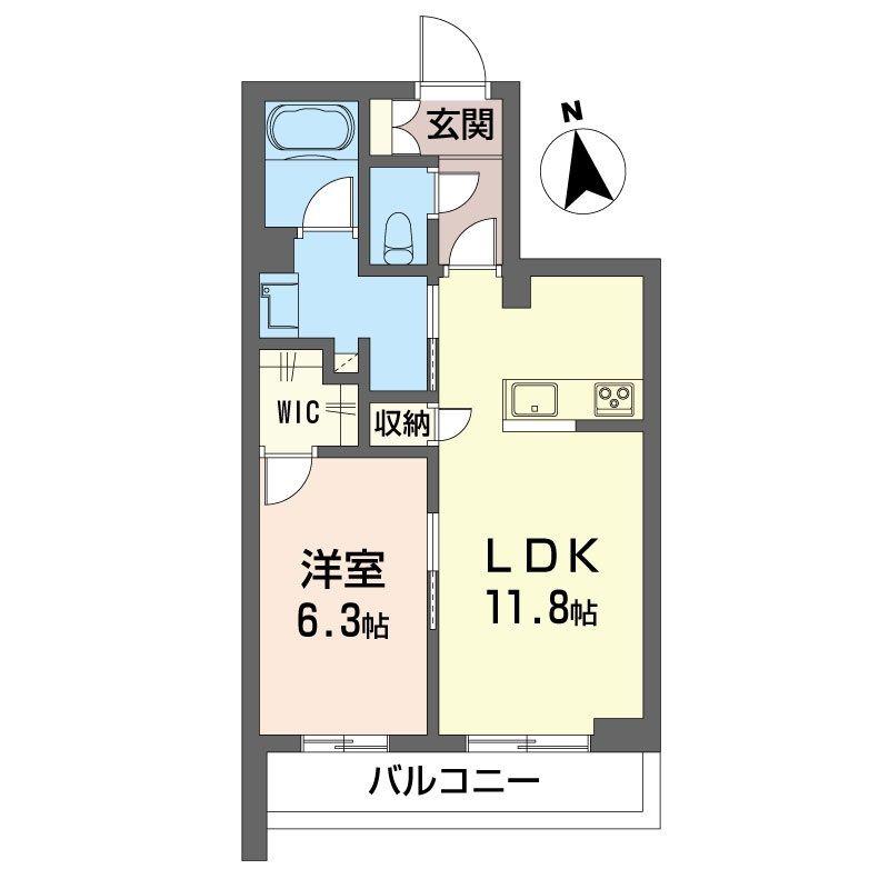 テラス ルミエール(1LDK/2階)の間取り写真