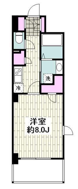 ラティエラ横濱天王町(1K/3階)の間取り写真