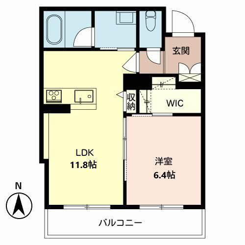 シャーメゾンCITY(1LDK/3階)の間取り写真