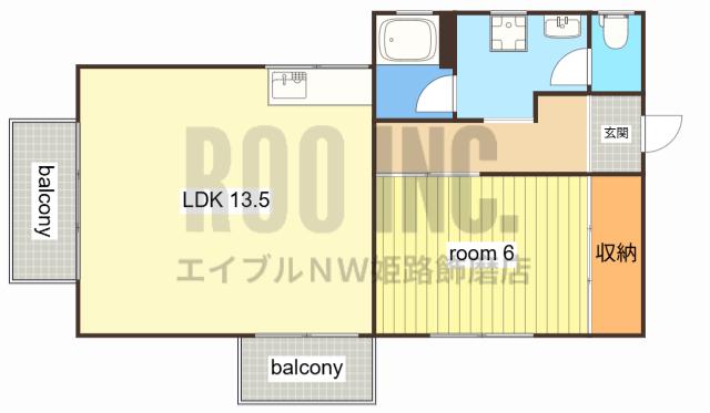三景コーポ(1LDK/1階)の間取り写真