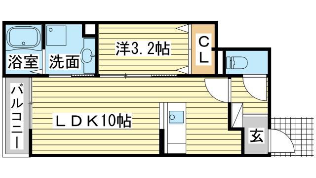 エストソーレII(1LDK/1階)の間取り写真