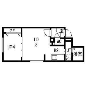 リブレ学園前(1LDK/1階)の間取り写真