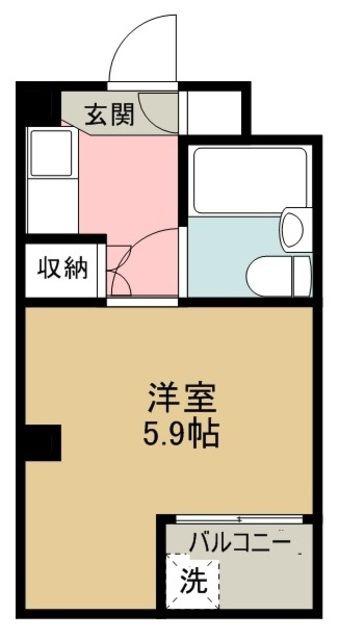 武蔵ビル(1K/3階)の間取り写真