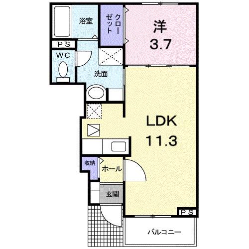 レジデンス有馬(1LDK/1階)の間取り写真