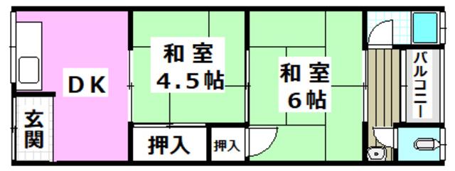 池上文化(2DK/2階)の間取り写真
