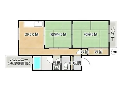 第一ナツメマンション(2DK/3階)の間取り写真