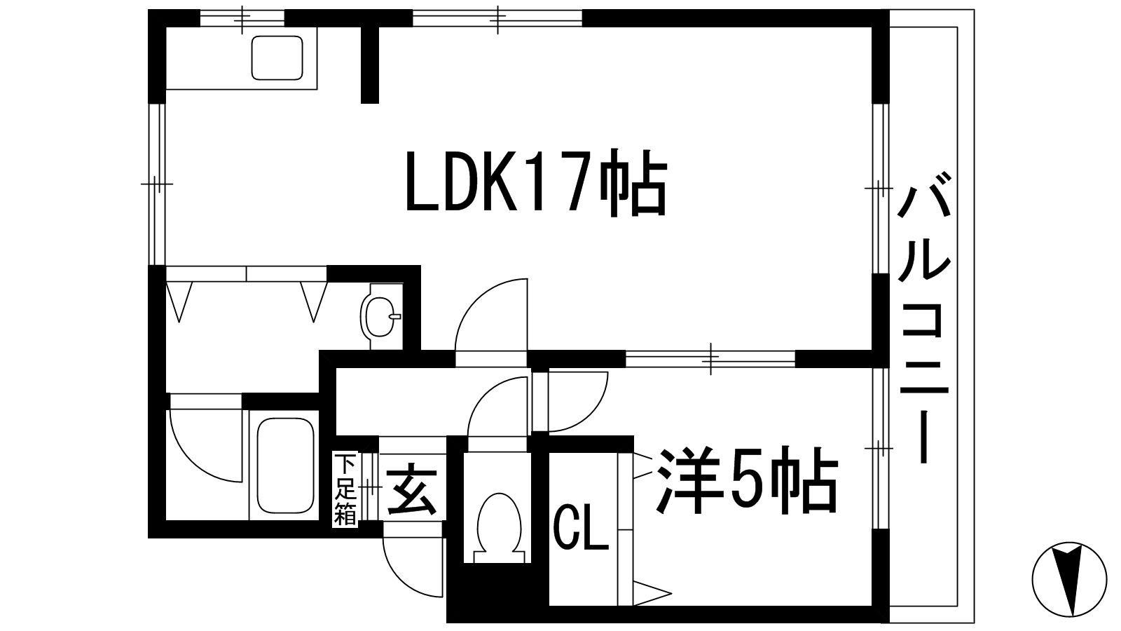 メゾンドリュウ桃園(1LDK/1階)の間取り写真